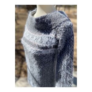 Sleeping on Snow Slouchy Off Shoulder Sweater Wool Blend Fuzzy NWT Sz S Grey